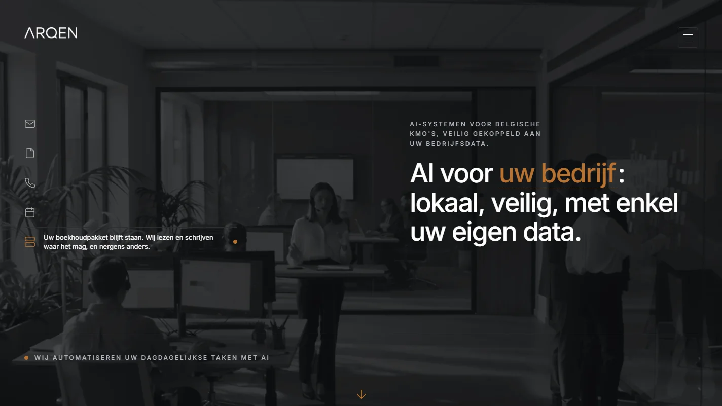 Startpagina van arqen.be